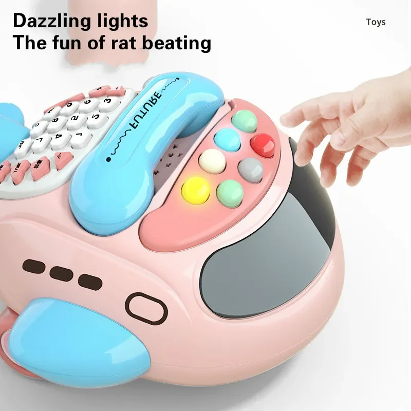 Children\'s Multifunctional Bilingual Plane Projection Ground Mouse Telephone Story Machine Baby Mobile Phone Educational Toys