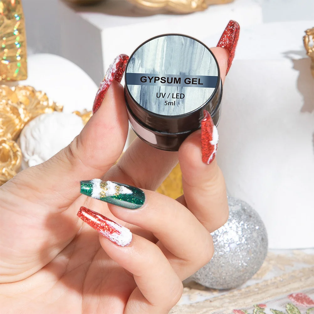 Matter Nagellack mit 3 Gläsern, 3D-Design, nicht klebendes Gipsgel für Frauen, Nagelkunst, langanhaltend, kein Decklack erforderlich