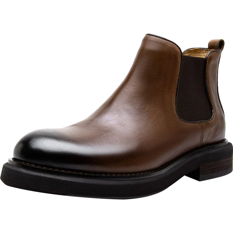 

Модные мужские армейские ботильоны из натуральной кожи «Челси», мужская армейская обувь из воловьей кожи, мужские осенне-зимние ковбойские ботинки в британском стиле ретро