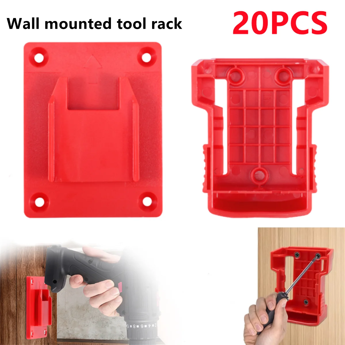 

20 шт., держатель для машины, стеллаж для хранения батарей для Dewalt/Makita/Milwaukee M18, 18 В, литий-ионный аккумулятор, настенное крепление, кронштейн для инструмента, крепежный кронштейн