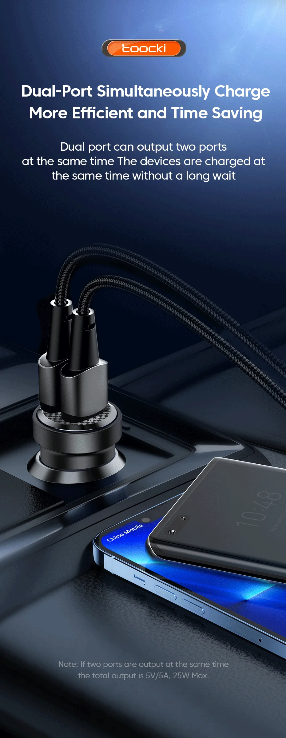 Toocki 33W Car Charger Quick Charge PD 3.0 SCP 5A USB Type C Car Phone Charge Fast Charging For iPhone 14 13 Xiaomi Samsung S23
