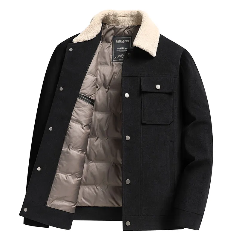 2026 Winter down jacket Men's High Quality Fashion coat Trend Comfortable Versatile Windproof Warm white duck down Jacet male