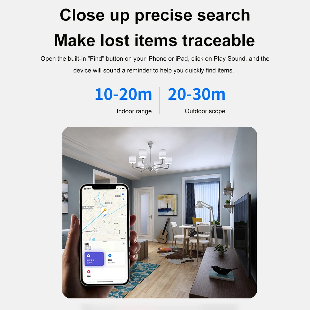 스마트 미니 블루투스 키 로케이터, GPS 역방향 추적, 분실 장치, 휴대폰, 애완 동물, 어린이, 애플, 파인드 마이용, iOS 시스템