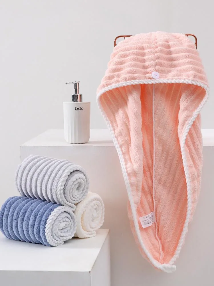 1/3/4 Stück Schnelltrocknende Mikrofaser-Haartrocknungskappe Saugfähiges Weiches Anti-Frizz Haartuch für Frauen Zuhause Badezimmer Täglicher Gebrauch – Detail 3