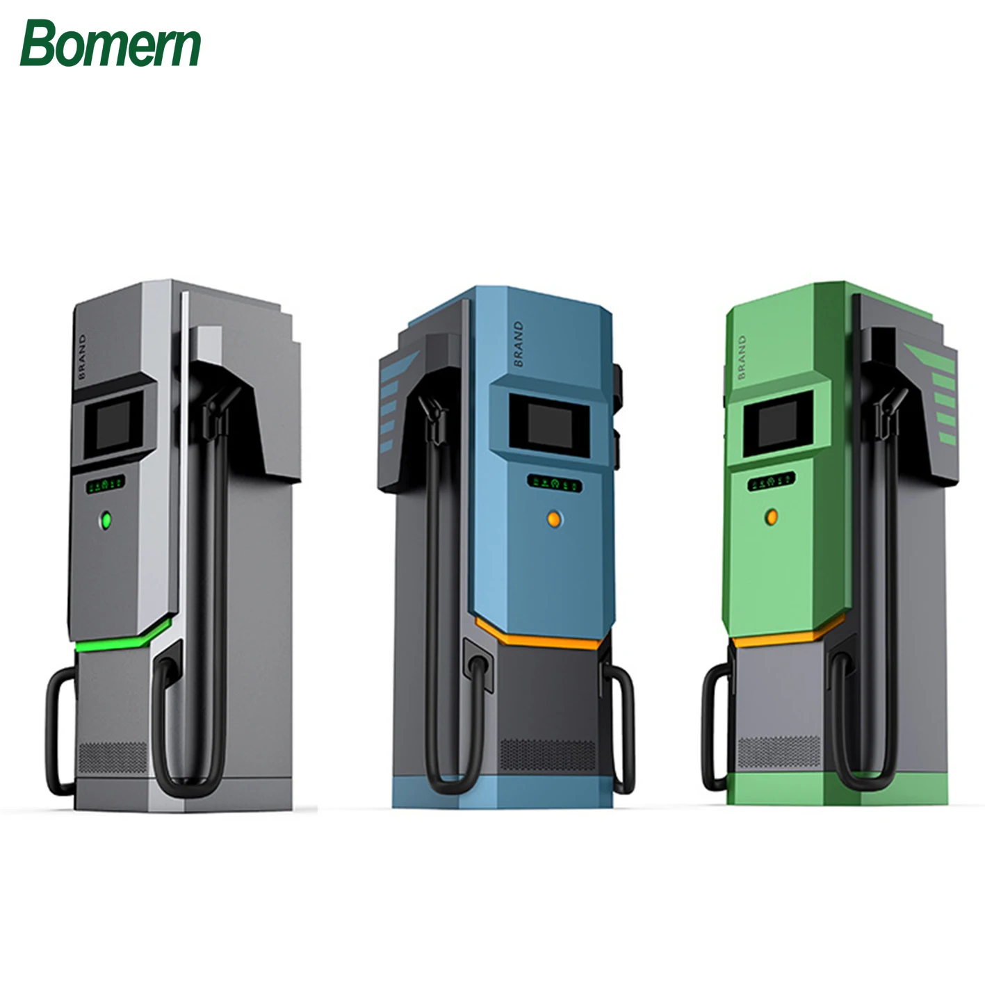 Hot Sell Bomern 60KW 100A 3phases 2 DC Plug Electric Fast Vehicle Charging Station With 7 Inch Touch Screen