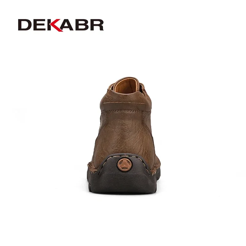 DEKABR Fashion Leather Winter Warm Outdoor Men Snow Boots Handmade Designer Ankle Boots Business Boots Size 38-48