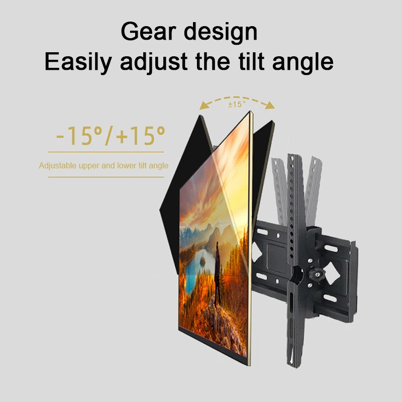 TV Bracket Rack Wall Mount Monitor Frame Support 50kg Load Capacity TV Stand Holder for 26-65 inch Screen