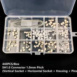 440pcs/Box SH1.0 2p 3p 4p 5 pin 1.0mm Pitch Terminal Kit / Housing / SMD Pin Header Connector Wire Adaptor SH Kits