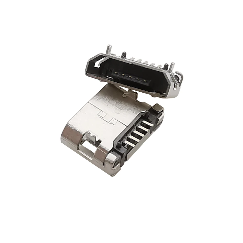 20Pcs Micro USB Connector 5 Pin 5.9mm No Side Flat Mouth Short Needle for Mobile Phone Tail Data Plug Charging Port