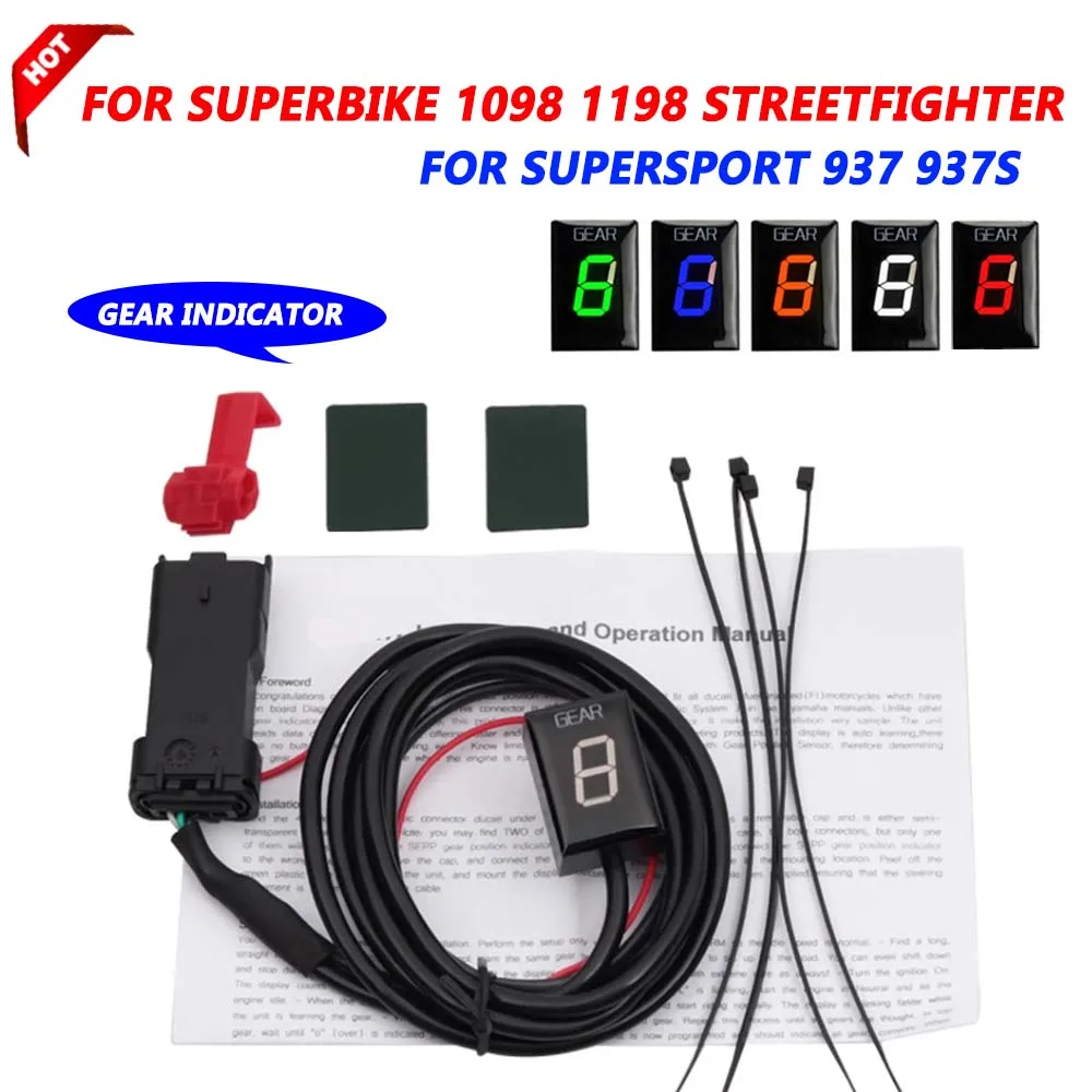 

Motorcycle Speed Gear Indicator For Ducati Supersport 937 937S Superbike 1098 1198 Streetfighter LED 1-6 Gear Display Meter