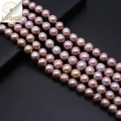 Natural Freshwater Pearls Beaded Purple Round Loose Spacer Beads for Jewelry Making Diy Bracelets Necklaces Accessories
