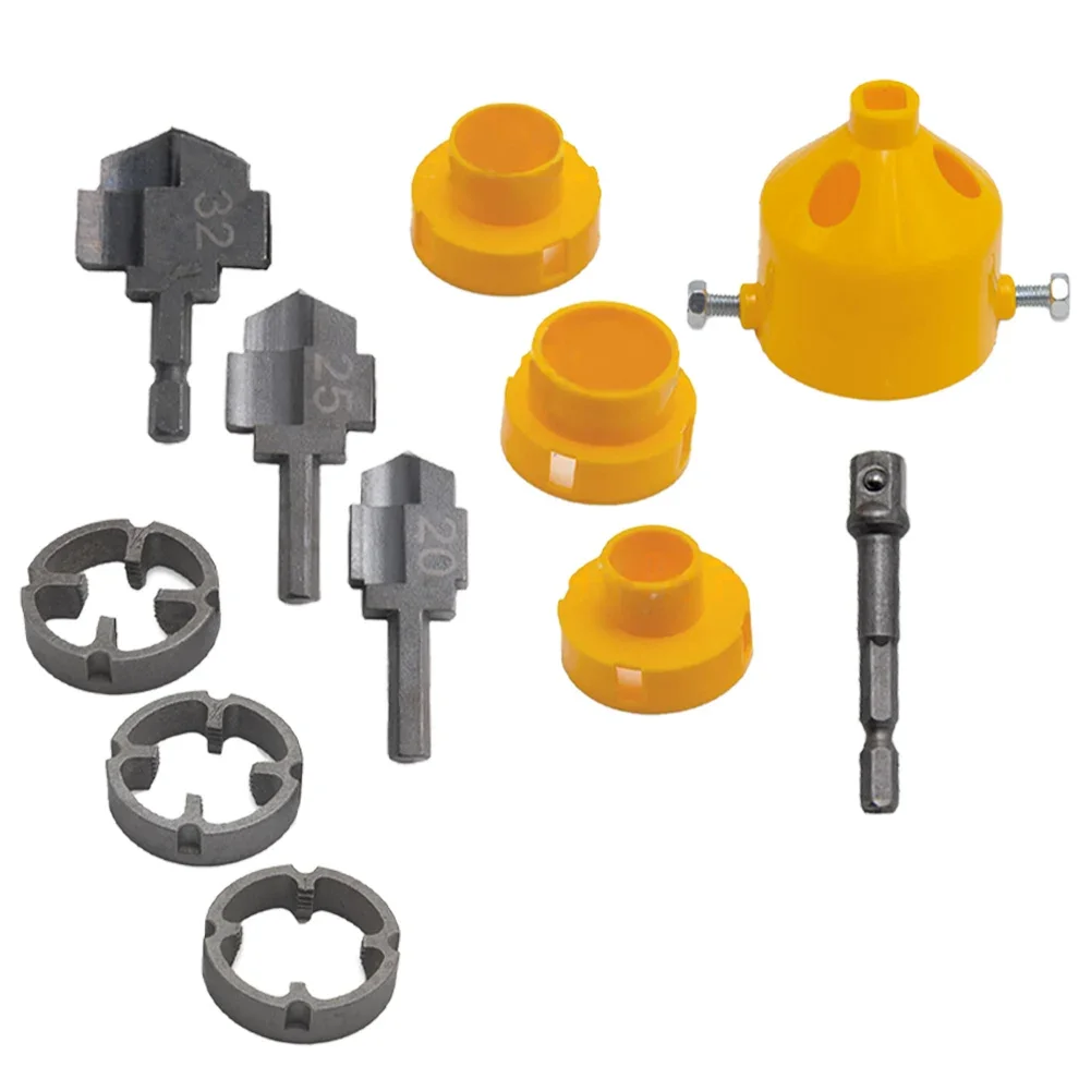 PPR Drill Bit With PVC Pipe Threader Water Pipe Expansion Drill Punch Plumber Plastic Pipe Round Die Set Plumbing Repair Tools