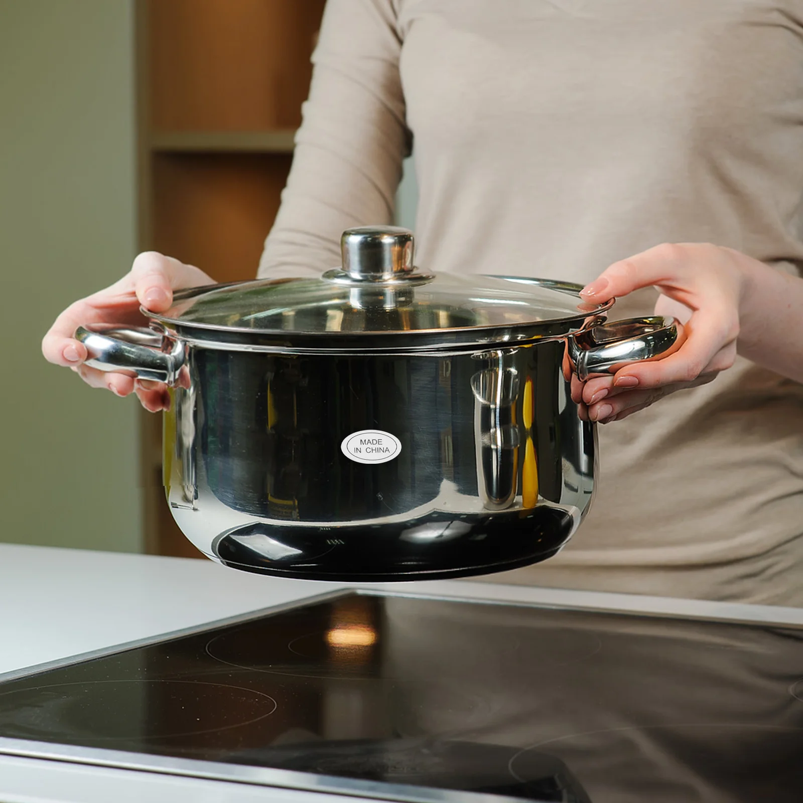 1200 Uds. Etiquetas de cocina para alimentos pegatinas en inglés embalaje en blanco ovalado punto de referencia de China