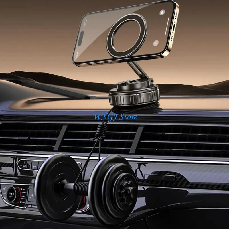 

37JE Foldable Car Phone Bracket Stand 360 Degree Rotation Adjustable with Double Suction Technology for Easy Viewing