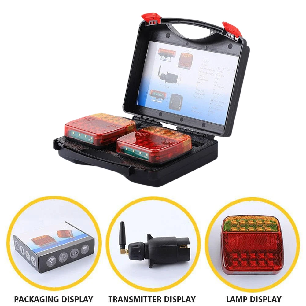 

Wireless Trailer Lights Waterproof LED Magnetic Wireless Tail Lights for Trailer Trailer Tow Lights for Trucks Boat RV Vehicle
