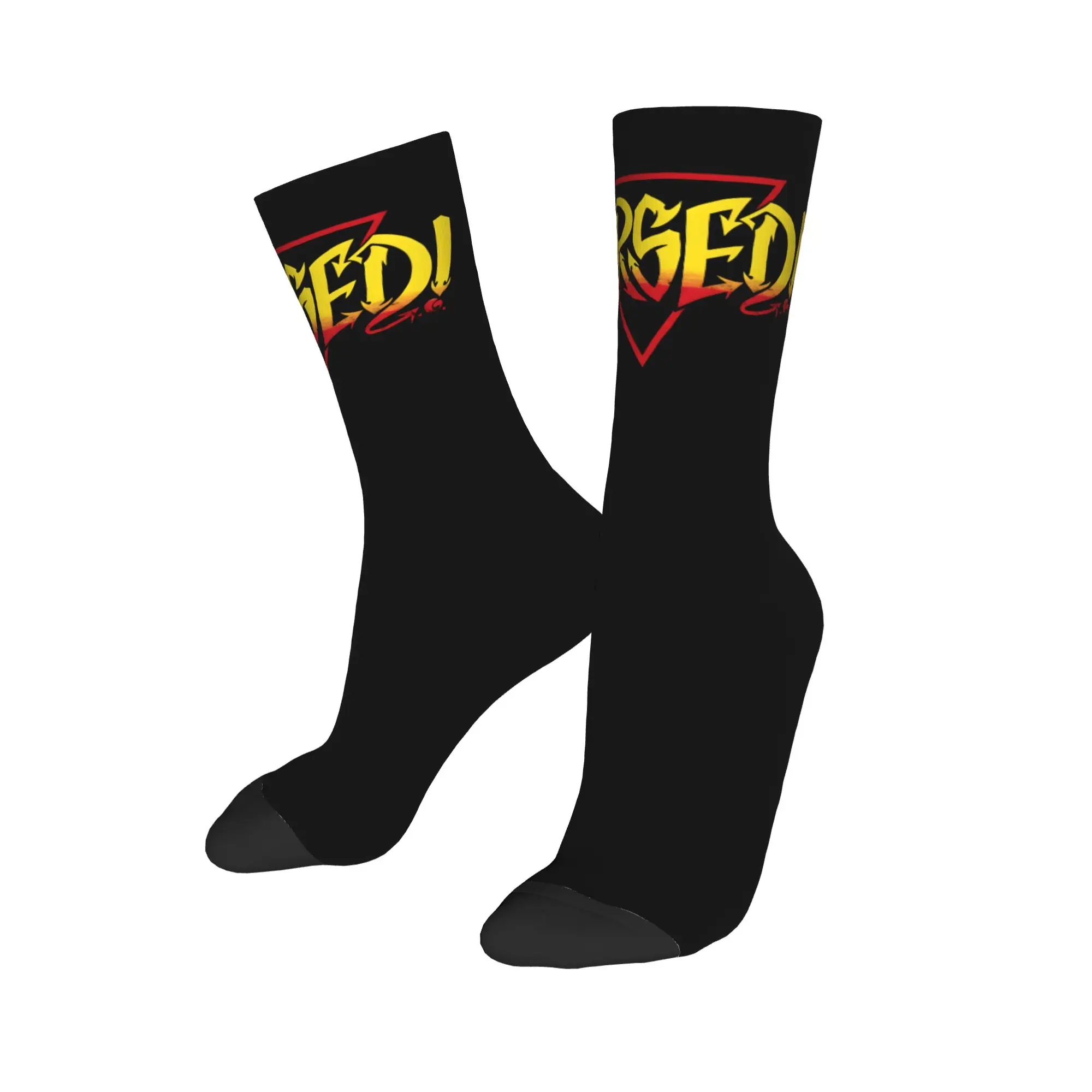Danhausen Cursed Funny Wrestling Socks Men Women Polyester Casual  Socks Novelty Spring Summer Winter Middle Tube Socks Gifts