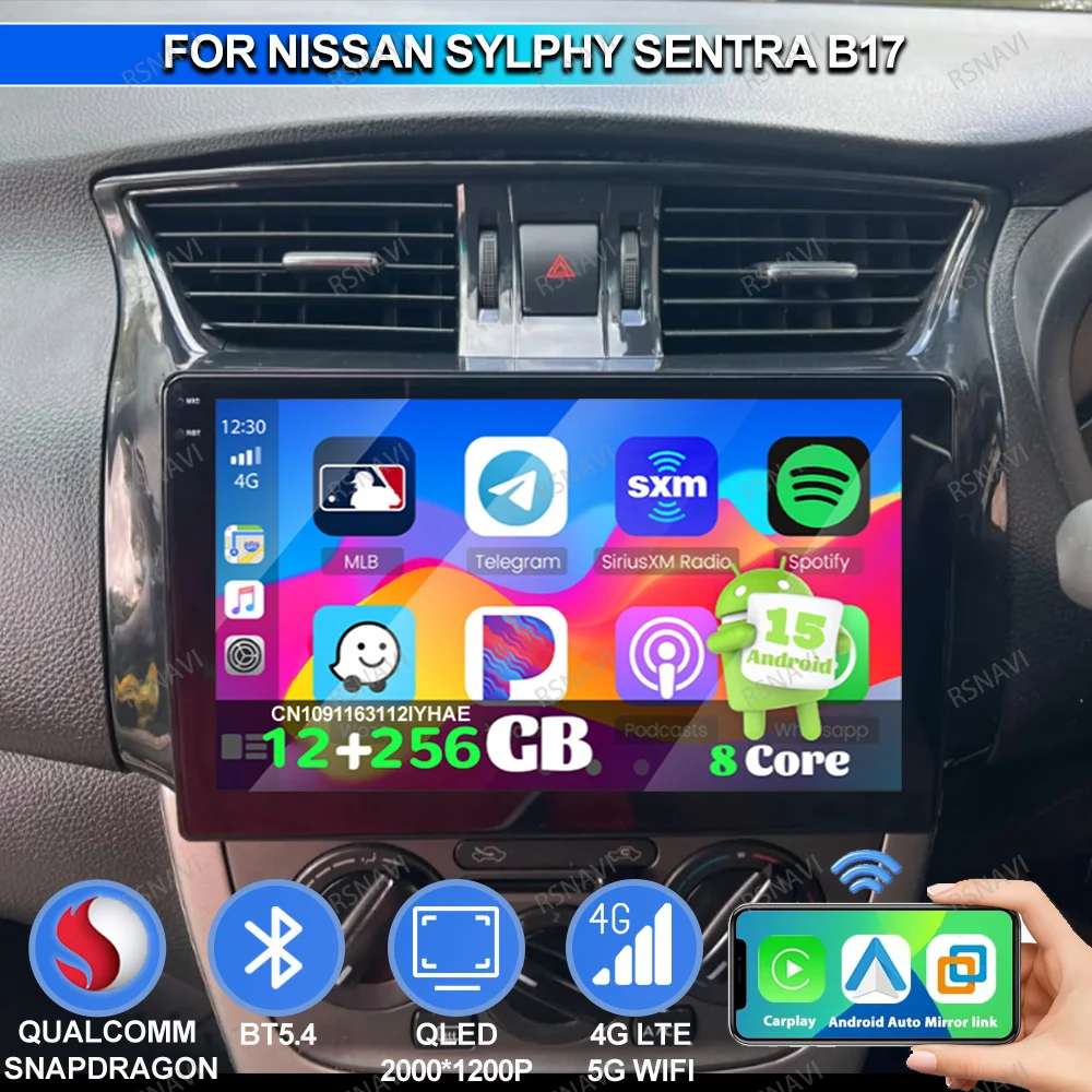 

Автомобильный радиоприемник Android 15 для Nissan Sylphy Sentra B17 RDS Мультимедиа WIFI + 4G LTE Аксессуары для мотоциклов Tesla Model Y Nipper Jdm BT