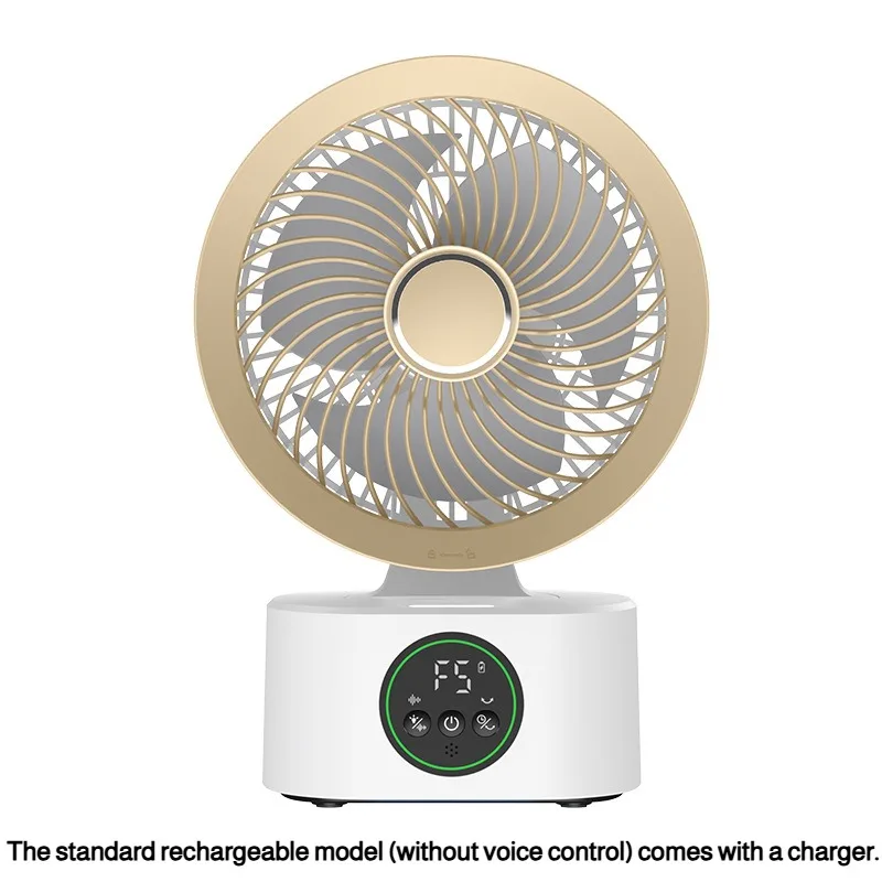 Portable Wall-Hanging Fan With Remote Control Smart Voice Rechargeable USB Household Electric Folding Fan Nightlight Air Cooler image 3