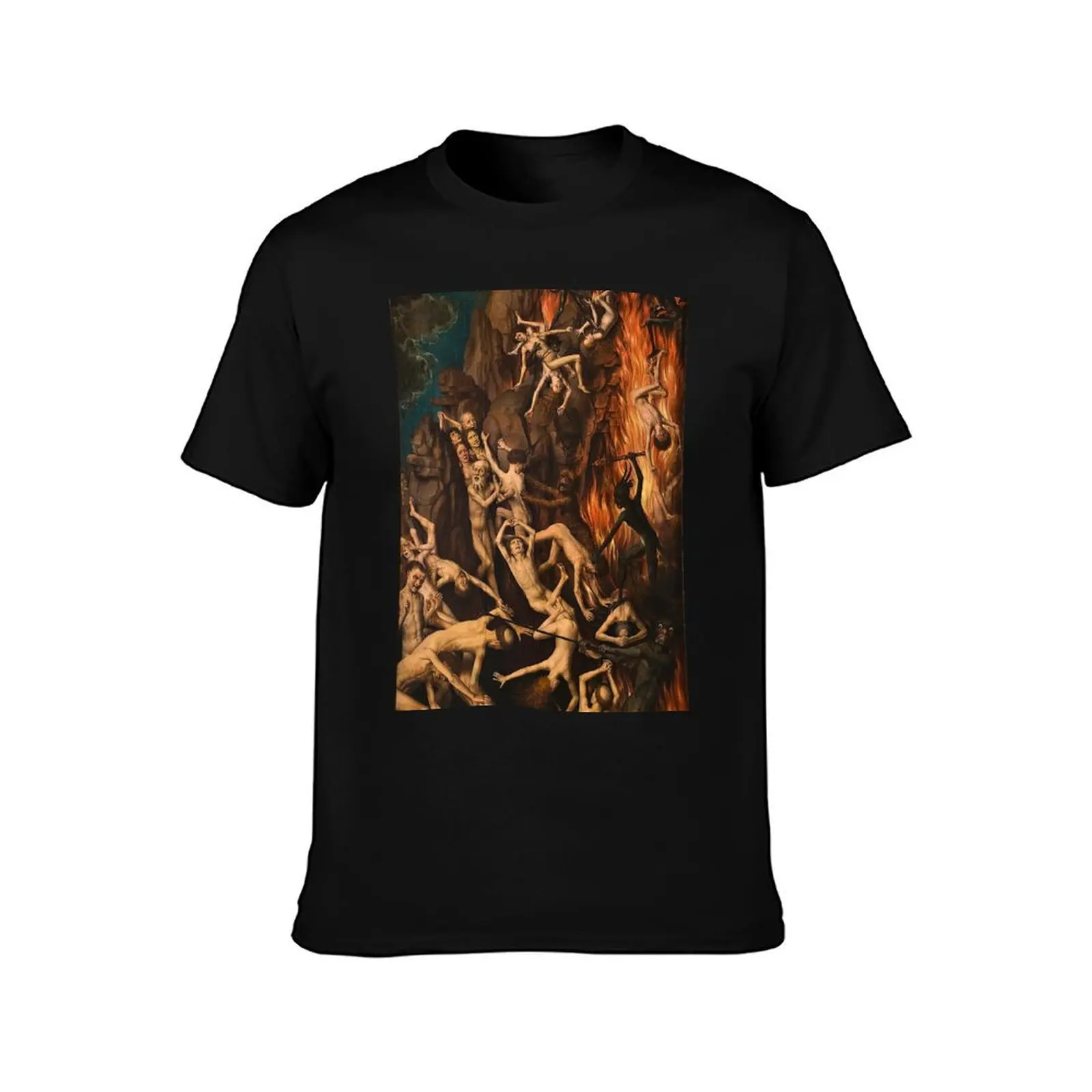 HD Last Judgement - Hell (right panel) , by Hans Memling - Original colors- HIGH DEFINITION T-Shirt Utility Casual Work T-Shirt