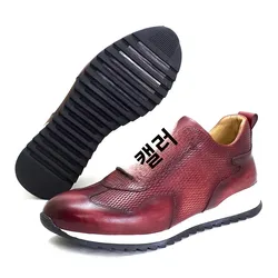 Men's Genuine Leather Casual Sneakers Lace-Up Comfortable Oxford Breathable Fashion Walking Shoes Outdoor Flat Footwear