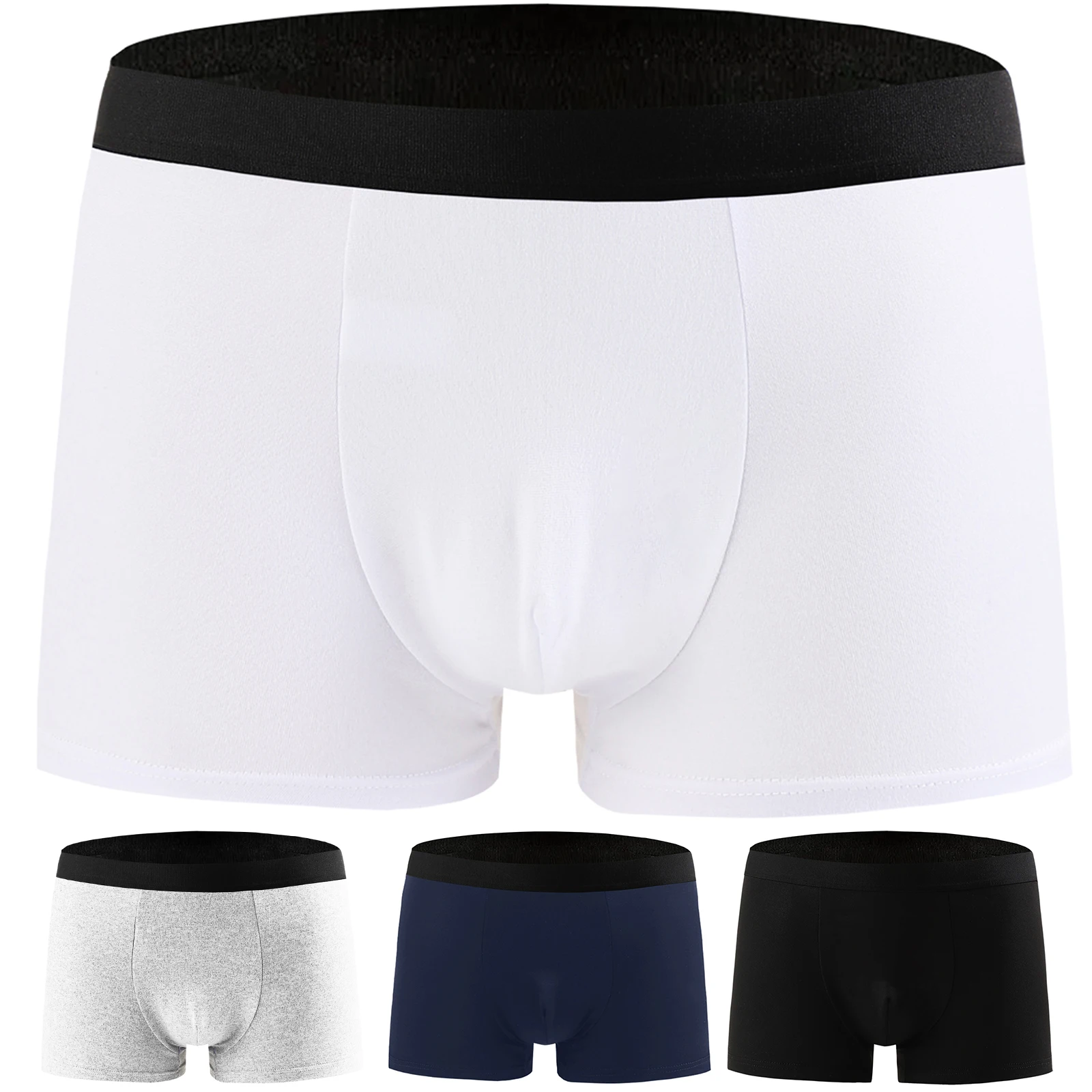 

Men's Boxer Briefs Sexy U Convex Pouch Panties Low Waist Elastic Underwear Hot Boys Underpant Breathable Tight Solid Lingerie