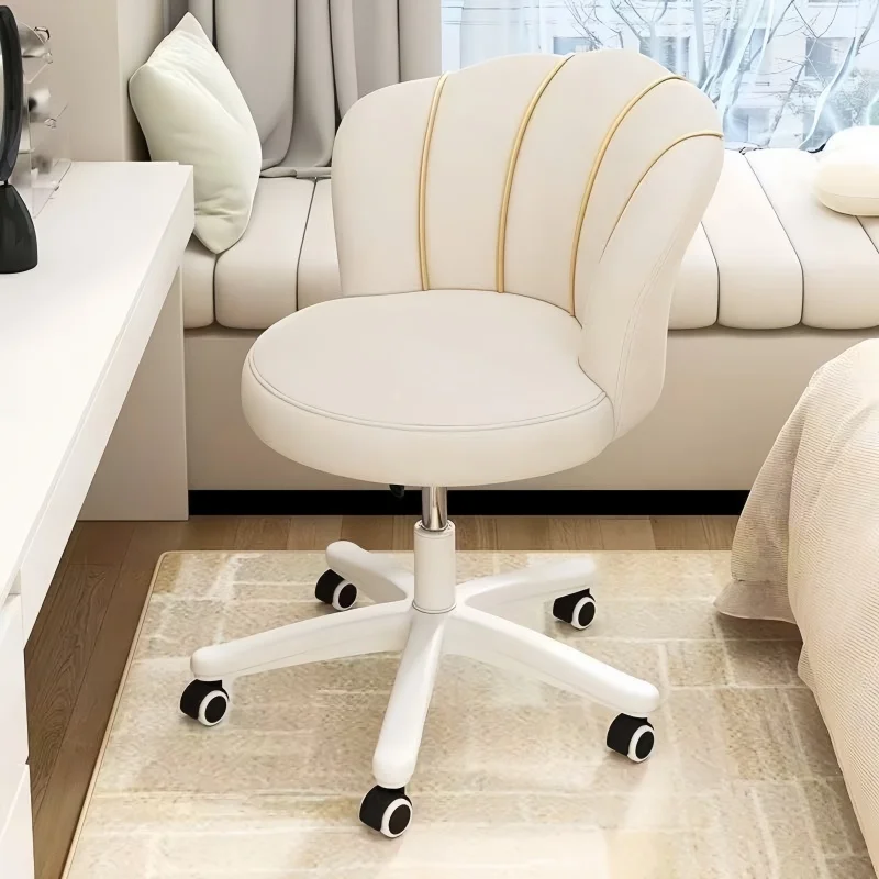 360° Rotatable Home Office Chair Nordic Dressing Chair Design Bedroom Makeup Stool Chairs With Backrest Armchair Dining Chair