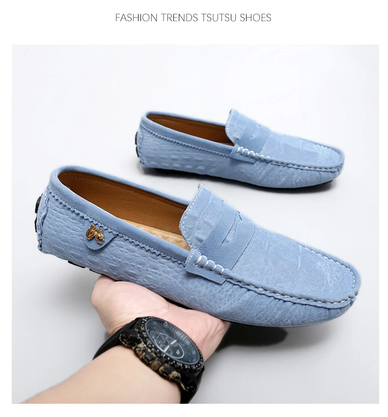 2025 Neues Modell Handgefertigte Loafer für Herren, Leichter Luxus Krokodilmuster Trendige Vielseitige Slip-On Freizeitschuhe, Unisex Fahr- und Modeschuhe – Detail 21