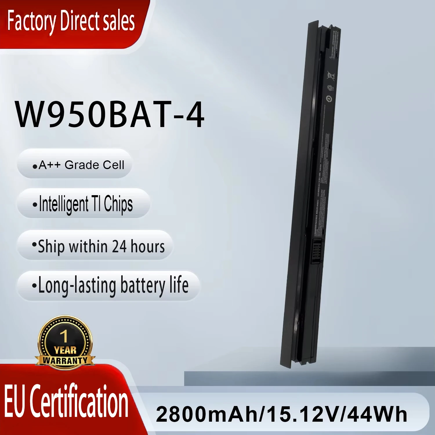 

W950BAT-4 Replacement Laptop Battery Original For Clevo 6-87-W95KS 6-87-W95KS-42F W940JU W940LU W950 Series Notebook Battery