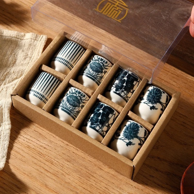 日本酒カップセットセラミックワイングラスセットレトロ白酒酒器ミニマリスト手作りバー家庭用酒器