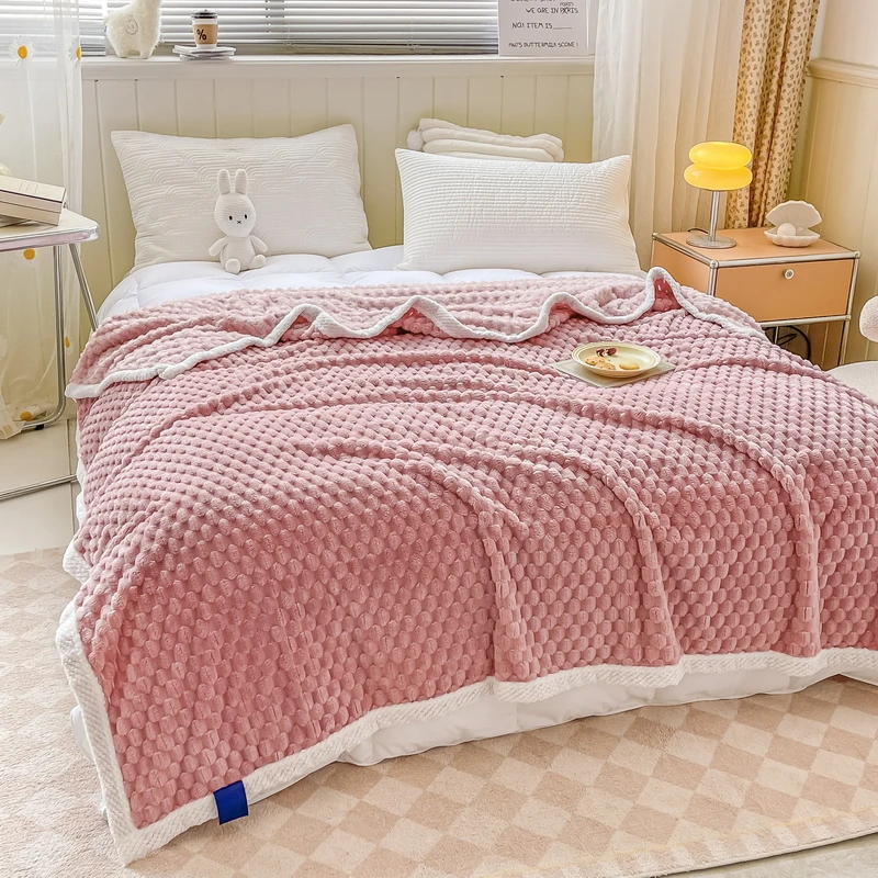 بطانية سميكة من الصوف للسرير أو الأريكة ، بطانية ناعمة من القطيفة ، مفردة أو ملكة ، سوبر كينج