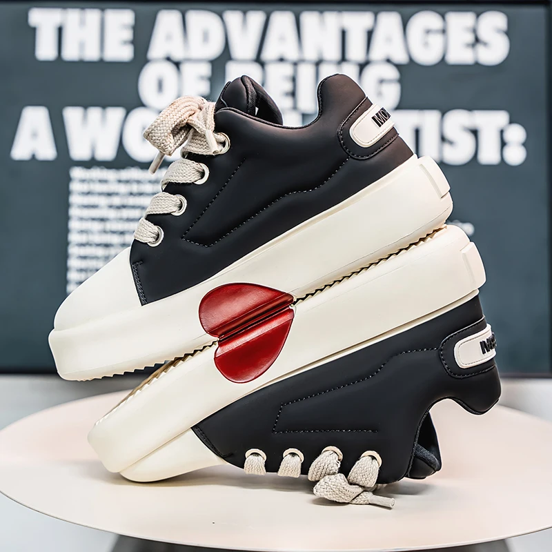 

Fipatbu Casual Lovers Shoes Trendy Thick-Soled Height Increased Classic Style Simple Comfortable Elegant Strolling Sneakers