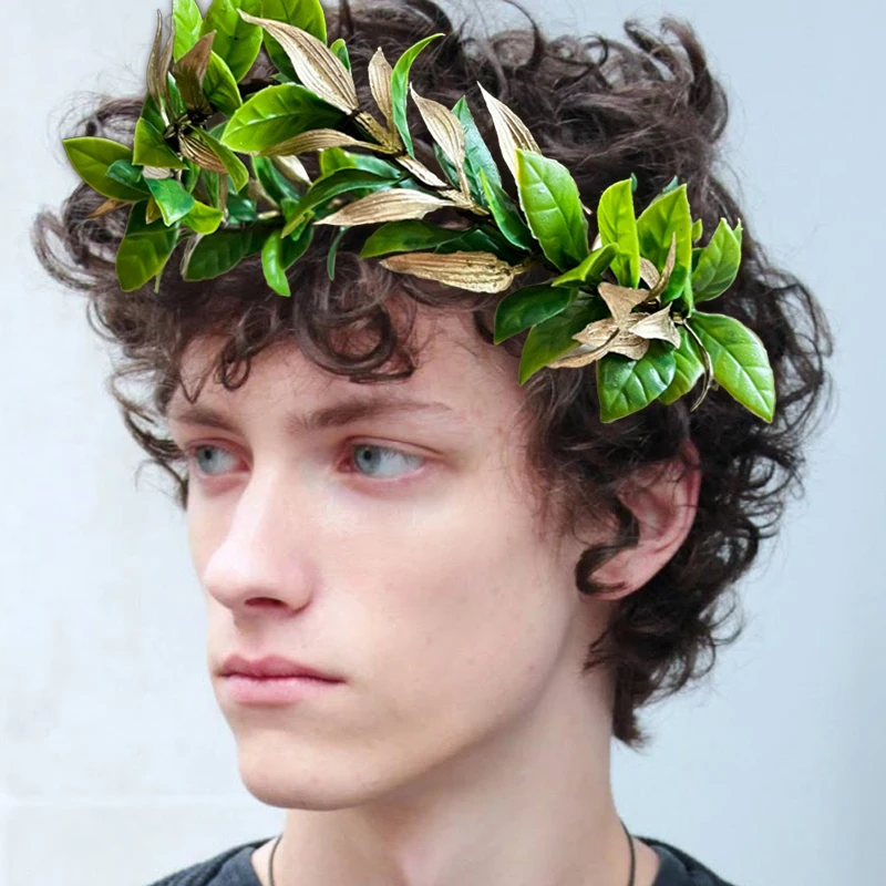 

Greek Laurel Leaf Headband Fairy Forest Crown Unisex Elven Woodland King Headpiece Renaissance Party Cosplay