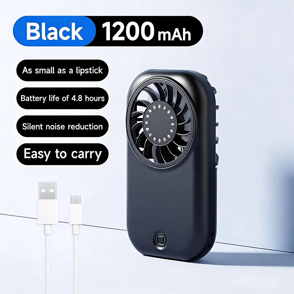 1200mAh Handheld Mini Fan Powerful Small Personal Portable Speed Adjustable USB Rechargeable Eyelash Fan for Kids Girls Woman
