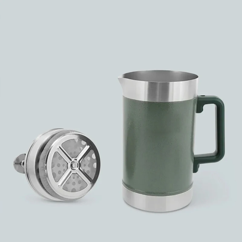 304 Stainless Steel Coffee Pot French Press Pot with Filter and Cold Insulation to Become a Good Helper of Outdoor Daily Coffee