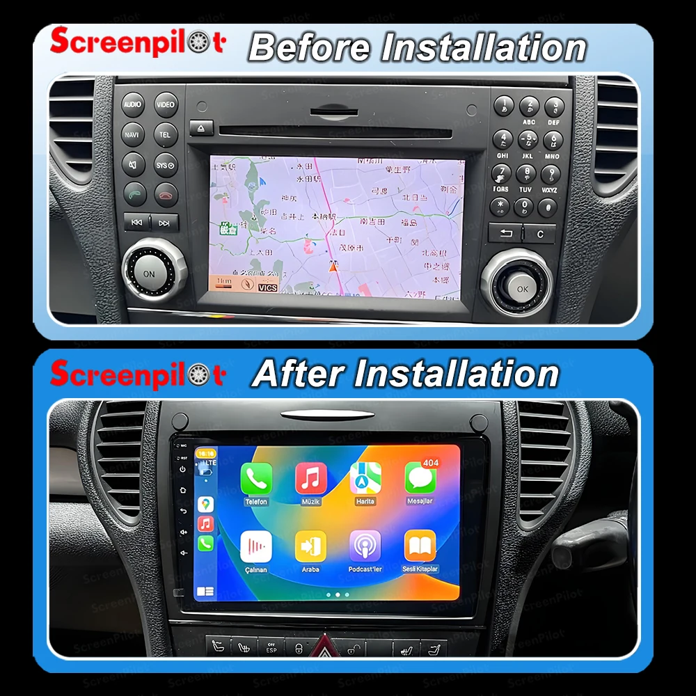 Android 16 For Benz SLK-Class R171 2004 - 2011 Radio Multimedia Video Player GPS Navigation Stereo CarPlay Head Unit 5G
