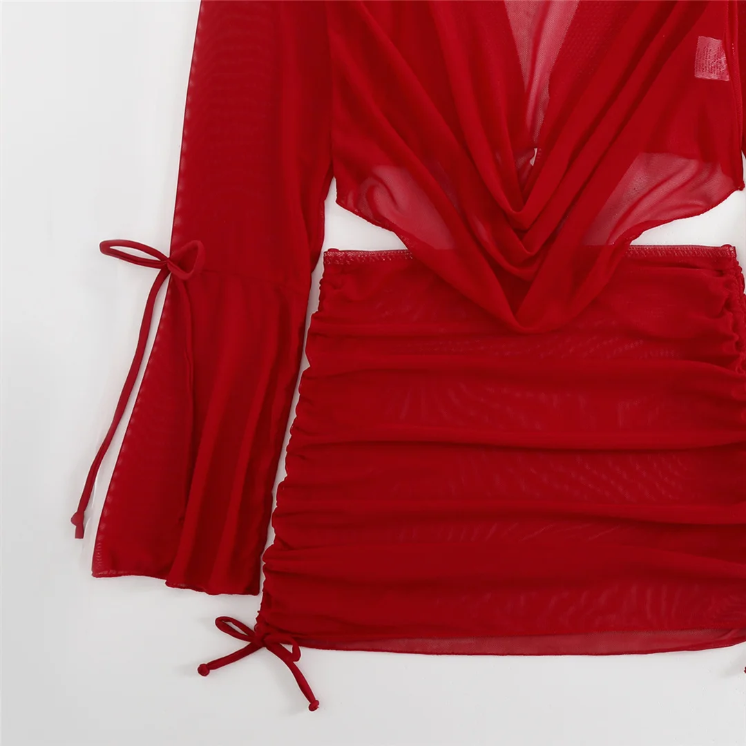 3-teiliges weißes Bikini-Set mit langen Ärmeln, Rock und Badeanzug für Damen, Badebekleidung, vierteiliges Bikini-Set, Badeanzug, Badebekleidung, Schwimmanzug V7015 – Detail 23