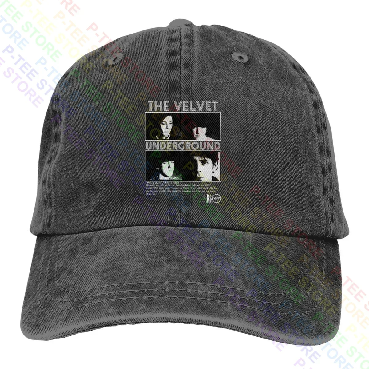 The Velvet Underground Lou Reed Roxy Music John Cale The Stooges Andy Warhol Washed Denim Baseball Cap Trucker Hats Fashion