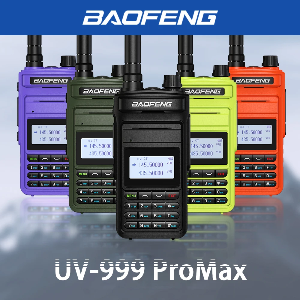 2022 Baofeng UV-999 ProMax 10W Long Range Walkie Talkie Dual Band Portable CB Ham Radios FM Transceiver Two Way Radio UV5R UV13