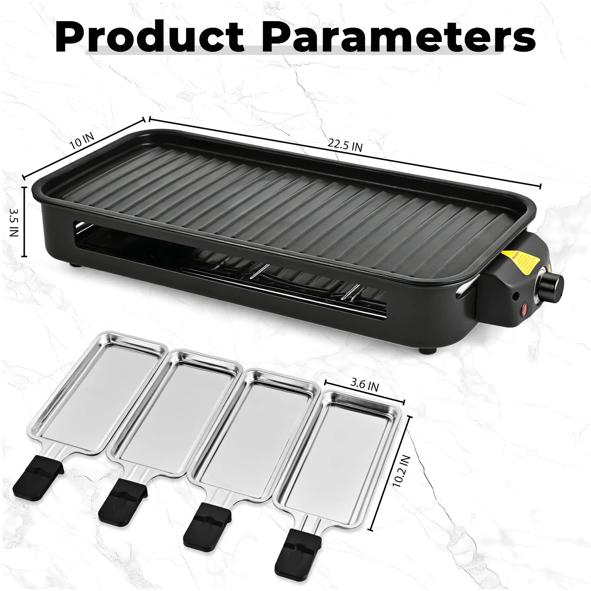 

Electric Smokeless Indoor Grill & Griddle – 1500W Fast-Heating, Non-Stick Removable Plate, Dishwasher-Safe Design, Compact for Small Kitchens, 304 Stainless Steel Surface, Includes Hot Pot Function, Portable & Easy to Clean, Ideal for Home Cooking, Apartm