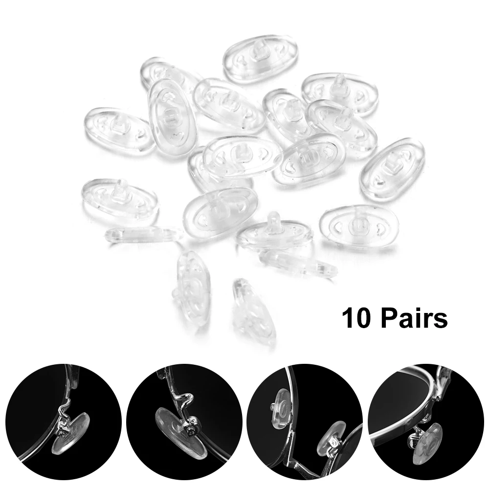 10 Pairs/set Clear Silicone Glasses Nose Pads Soft Anti-Slip Pads Glasses Nose Bracket Eyewear Care Tools Eyeglasses Accessory