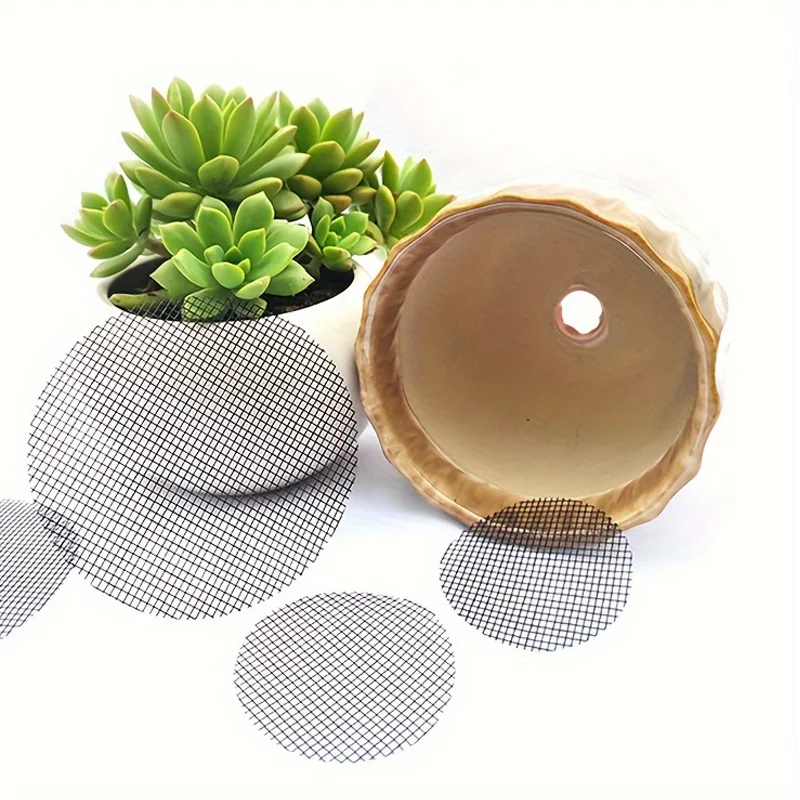 

Сетчатый коврик для дренажных отверстий цветочных горшков, круглая дренажная сетка для предотвращения эрозии почвы, сетчатый коврик для дна горшков для бонсай, садовые принадлежности.