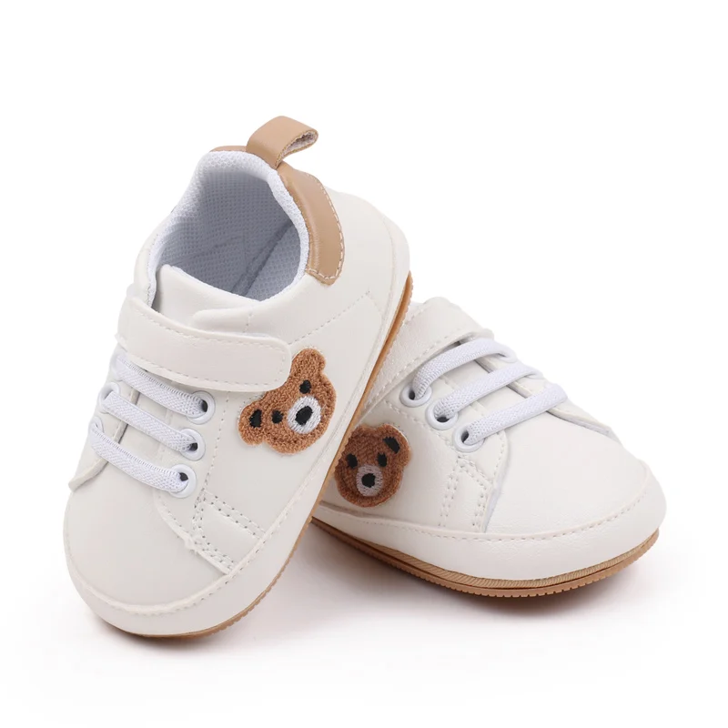 White Baby Shoes Cute Bear Casual Sneakers Toddler Non-slip Newborn Boy Girl First Walkers