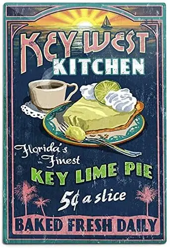 Letrero de pared de aluminio con diseño Vintage de Great Key West, señal de Pie de Lima, de 812 pulgadas