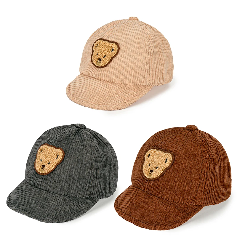 

Children's soft brimmed duckbill cap super cute little bear hat, trendy baseball cap for toddlers