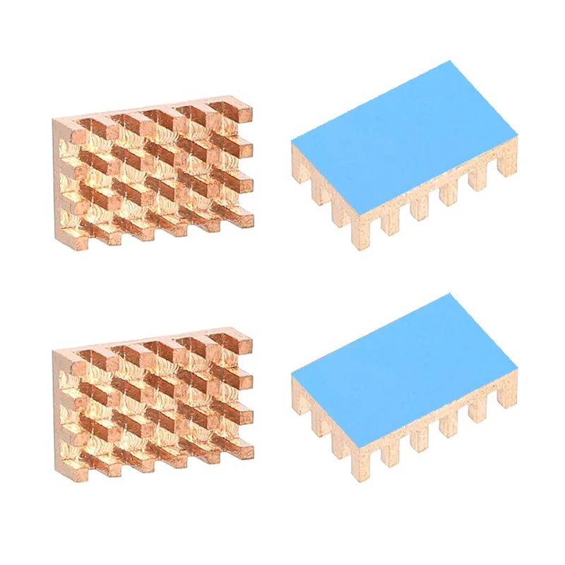 Copper Heatsink 14X9x5MM Electronic Chip IC Radiator for GPU CPU VGA RAM with 2W/mK Thermal Double Side Adhesive Tape - 4PCS