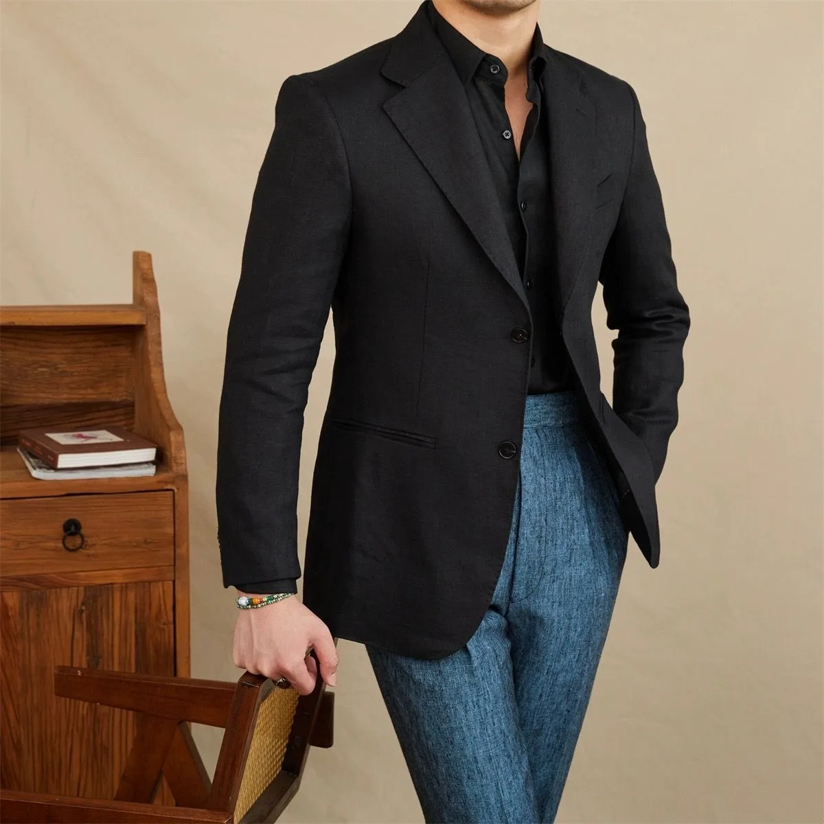 96 Men's suits casual dress suits linen light slim suits