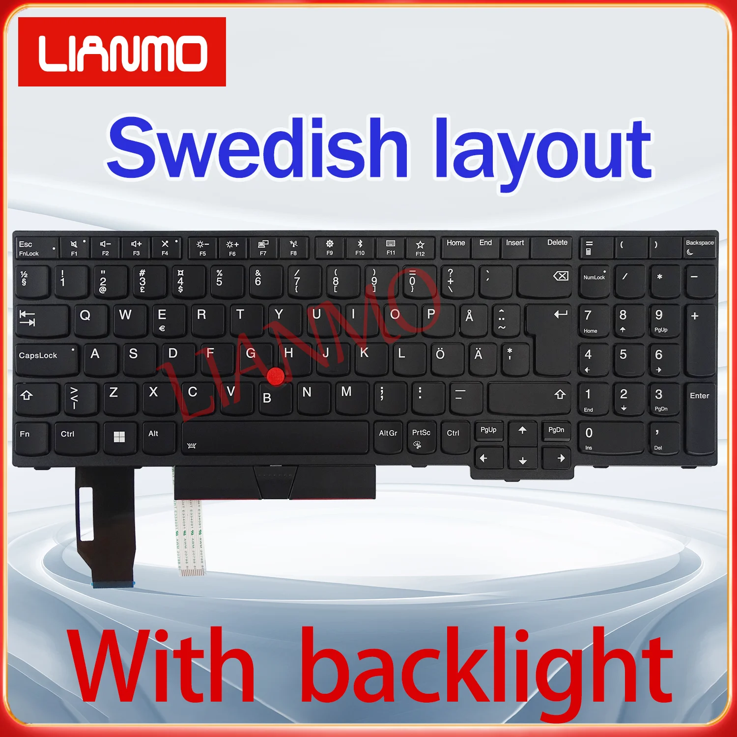 Swedish/Slovenia/Norwegian/Turkish/Switzerland for Lenovo E580 E585 E590 E595 T590 P53S L580 L590 P72 P53 P73 Backligh keyboard