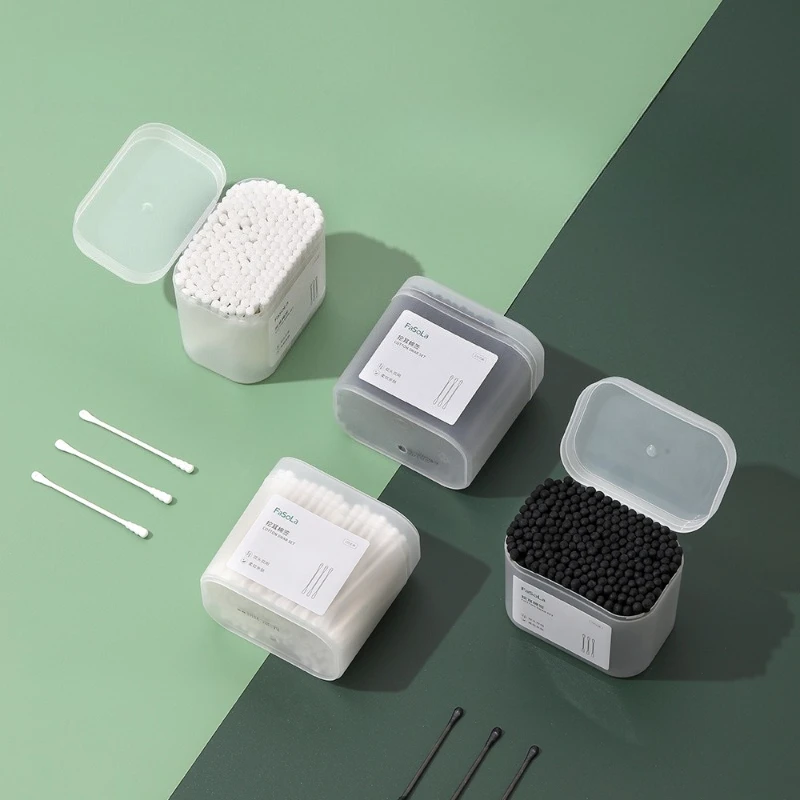 

Ватные палочки для чистки ушей, двухсторонние ложки для чистки ушей, ватные палочки для удаления черных точек, одноразовые ватные палочки в коробке