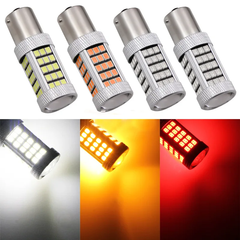 

50/100PCS LED Canbus 1156 BA15S P21W 1157 BAY15D P21/5W 7440 7443 T20 3156 3157 T25 2835/66SMD Car Turn Signal Bulbs Brake Light