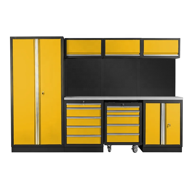 Heavy Duty Metal Tool Cabinet Trolley, Rolling Tool Cart with Handle and Wheels for Workshop Garage